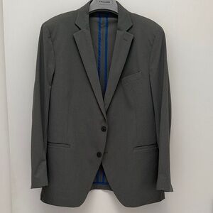 Twillory Men's Classic Heather Gray Blazer sport jacket 46R 2 button washable